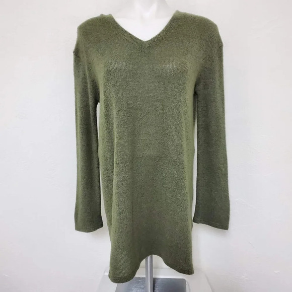 PIKO 1988 | Green V-Neck Knit Tunic Top Small - Picture 1 of 8